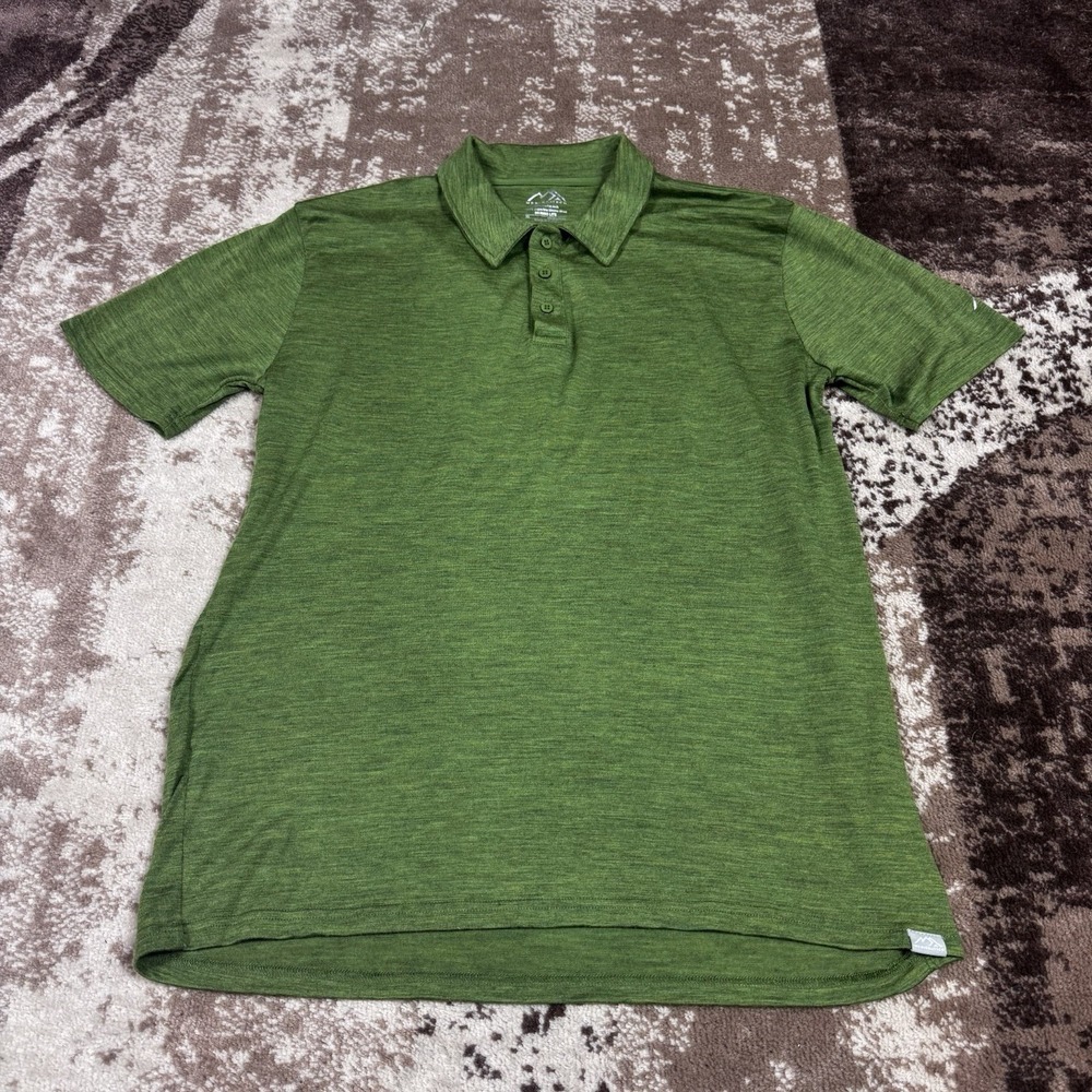 Merino Tech Polo Shirt Mens Green XL Merino Wool Outdoors Hiking Casual SS